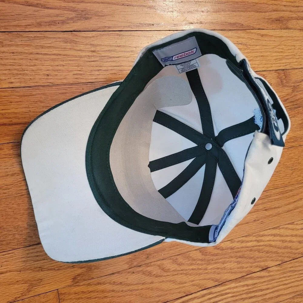 Vintage Reebok NFL Pro Line New York Jets Hat White Green OS Adjustable Football